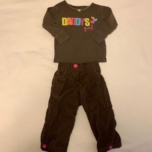 Carter’s Corduroy pant “daddy’s girl” top 12mo FREE w/ bundle add on